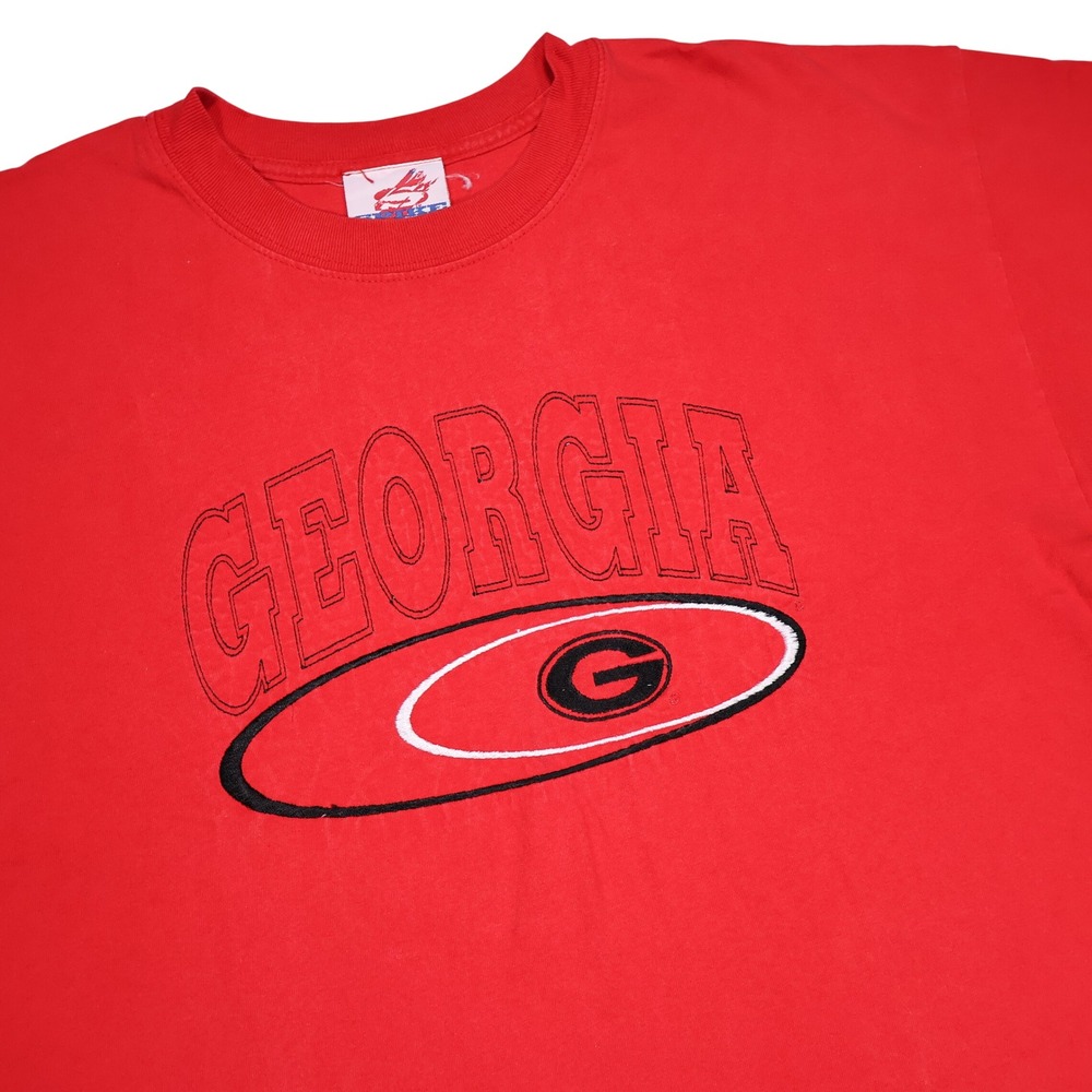 VINTAGE SPIKE'S SPORTS Men's XL Red Embroidered NCAA Georgia Bulldogs T-Shirt